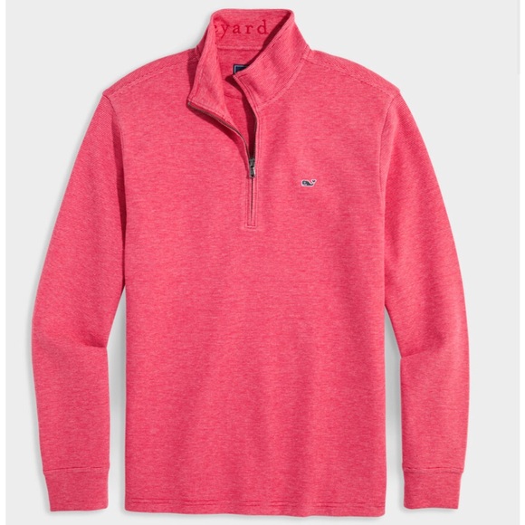 NWT Vineyard Vines Saltwater Quarter-Zip in Sailor Red - Picture 1 of 8
